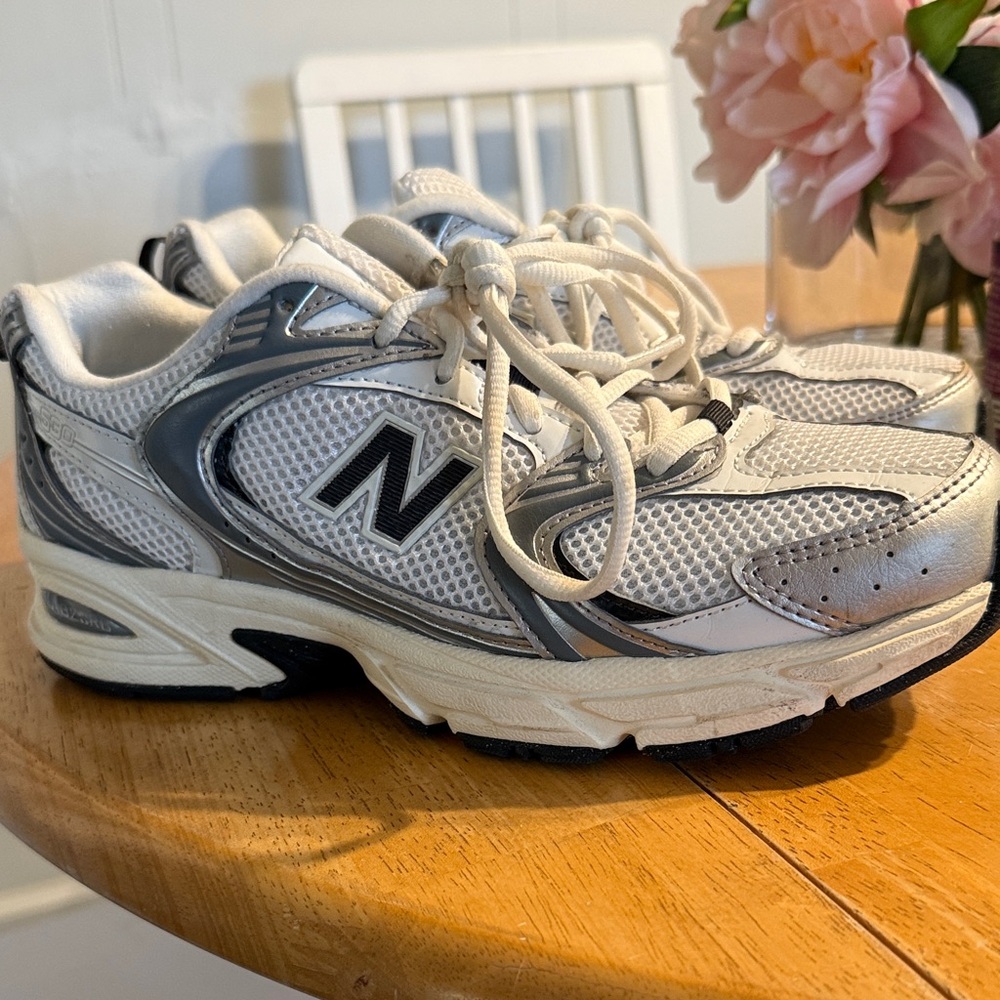 New Balance White and Gray Athletic Shoes